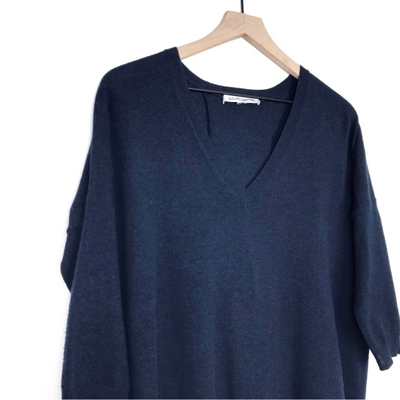 AUTUMN CASHMERE Cashmere 3/4 Sleeve Zipper Back Sweater M - Picture 3 of 8